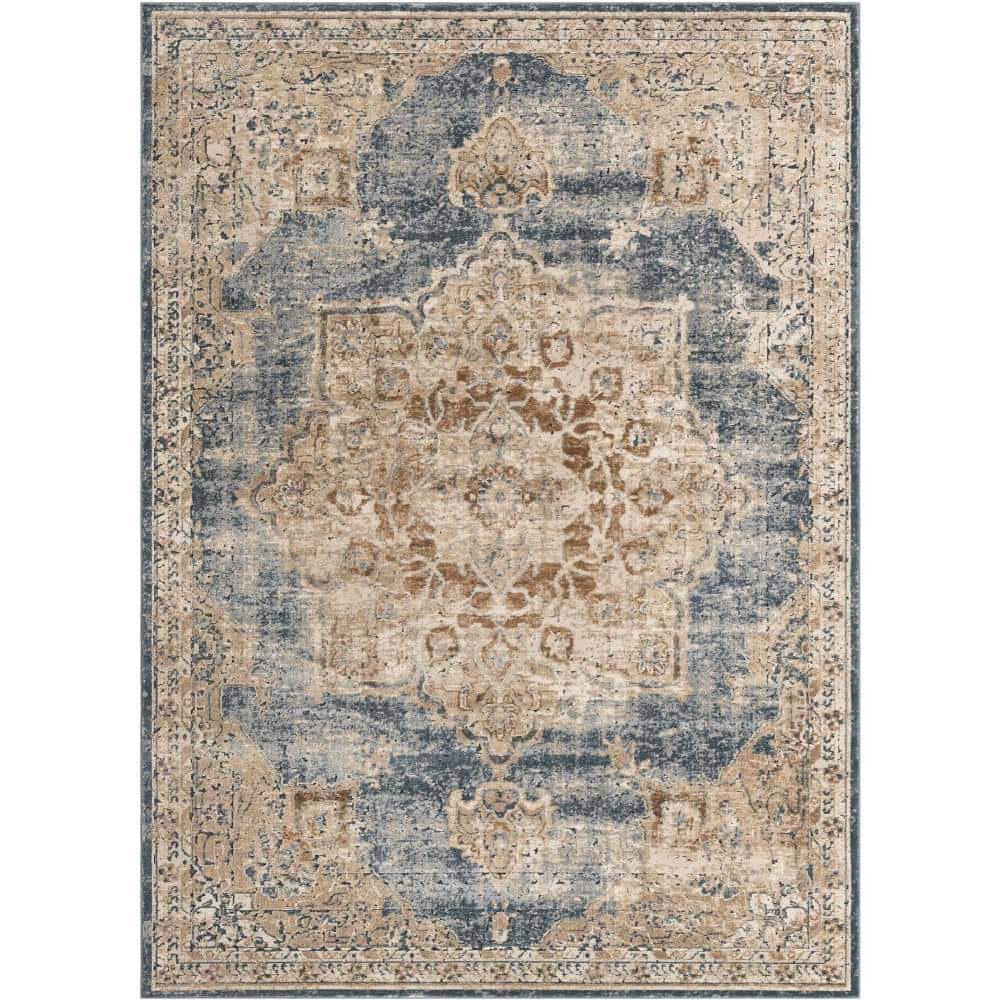 Unique Loom Chateau Roosevelt Slate Blue 9 ft. x 12 ft. 2 in. Area Rug 3146814 The Home Depot