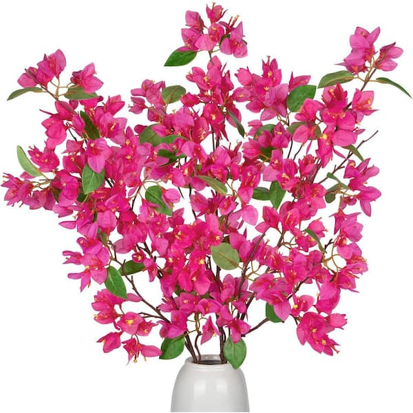 Fuchsia Artificial Bougainvillea Branch Stem 37. 4in Silk Flowers