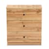 Baxton Studio Decon 3-Drawer Oak Brown Chest of Drawers 25.6 in. H x 23.6 in. W x 12.6 in. D 189-11975-HD