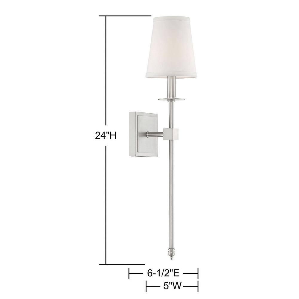 Elegant Transitional Satin Nickel Dimmable Wall Sconce