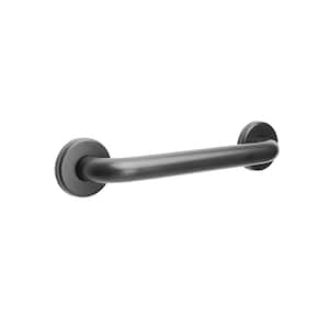 Straight 12 in. x 1.25 in. in. Concealed Flange Grab Bar in Matte Black