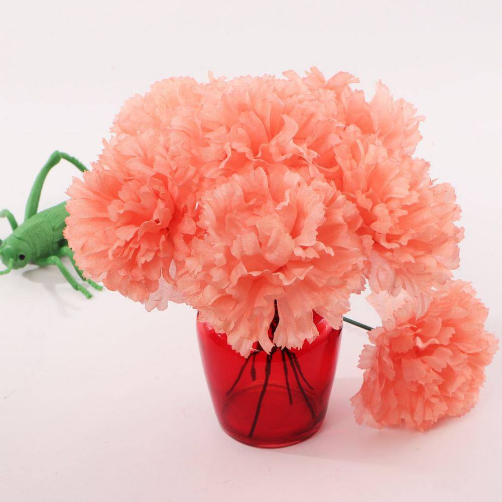 3 .5 in. Peach Carnation Picks, Artificial Silk Carnations Heads for