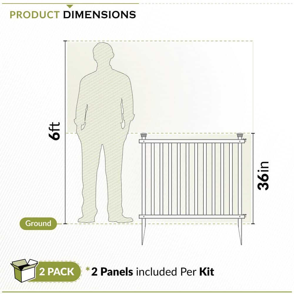 3ft H x 3.5ft W White Vinyl Picket Fence Panel Kit
