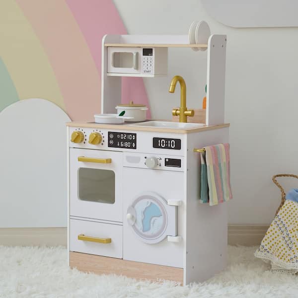 Teamson Kids Little Chef Lake Tahoe White Wooden Play Kitchen with