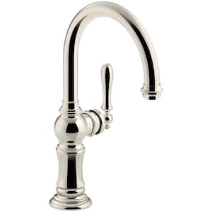 Artifacts Swing Spout Single-Handle Standard Kitchen Faucet in Vibrant Polished Nickel