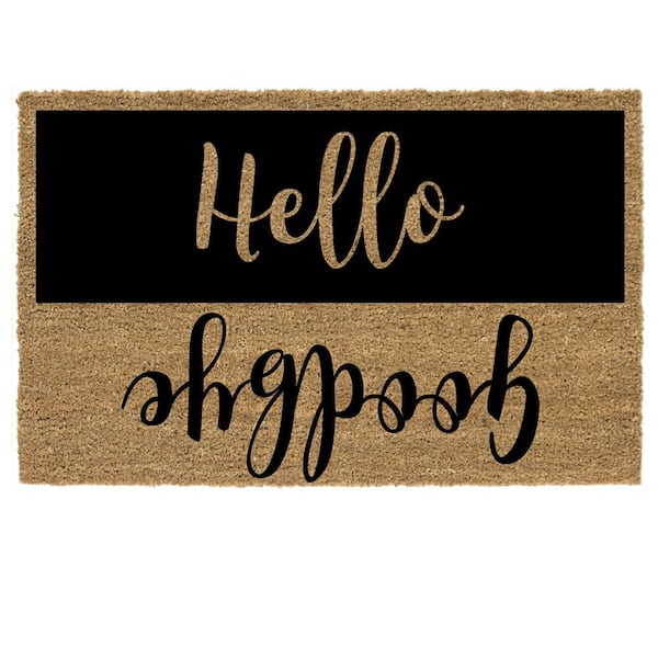 TrafficMaster Hello Goodbye 18 in. x 30 in. Coir Custom Door Mat