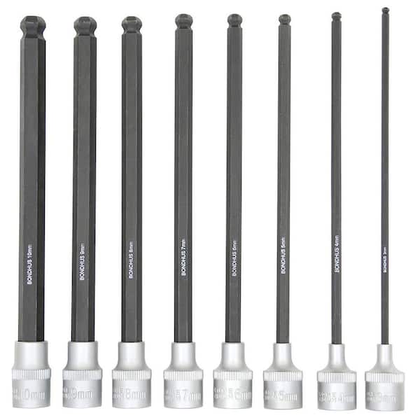 Bondhus Metric Ball End Sockets and Bits Set with ProGuard (8-Piece)