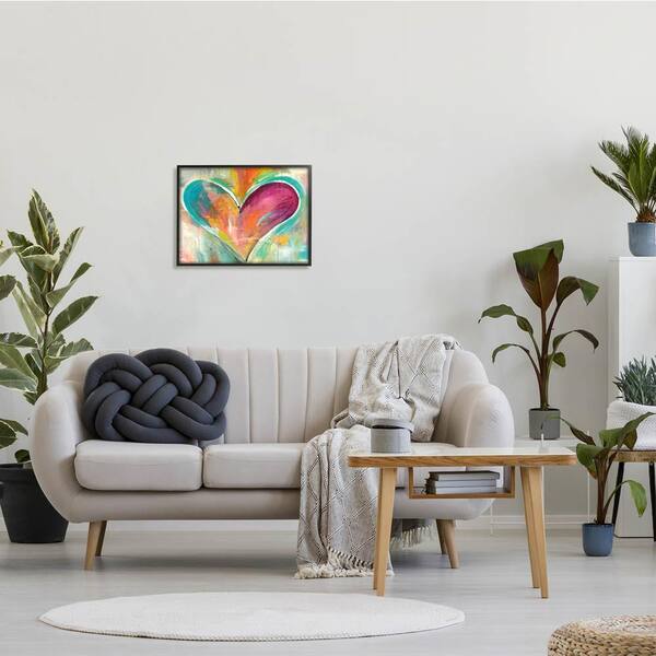 Stupell Industries 30 in. x 40 in.Abstract Colorful Textural Heart  Painting by Artist Kami Lerner Canvas Wall Art ccp-287_cn_30x40 - The Home  Depot