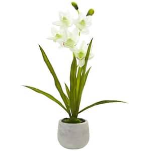 Indoor Cymbidium Orchid Artificial Arrangement in Vase