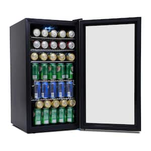 17 in. 120 (12 oz.) Can Cooler in Black/Stainless Steel