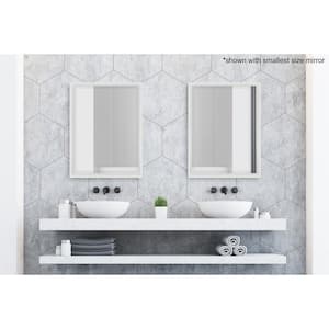 Calter 17.5 in. W x 23.5 in. H Framed Rectangular Beveled Edge Bathroom Vanity Mirror in White