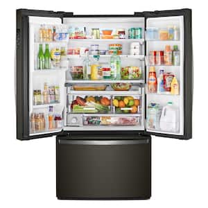 24 cu. ft. Counter Depth French Door Refrigerator in Fingerprint Resistant Black Stainless with Auto-Humidity Crispers