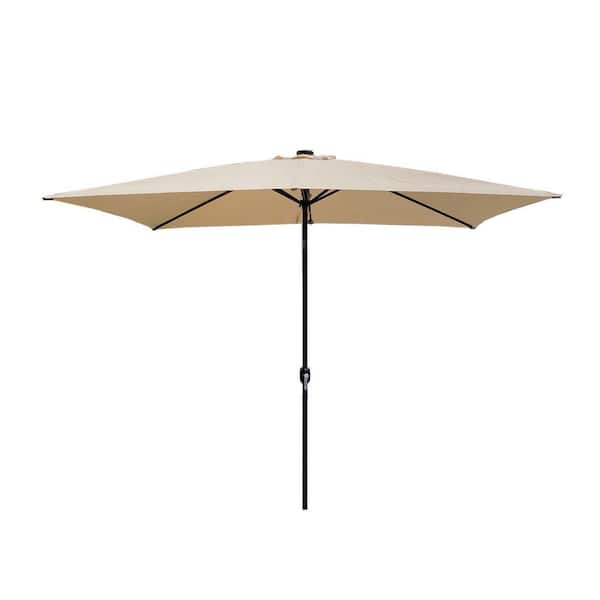 Sireck 6.5 ft. Aluminum Market Patio Umbrella in Tan