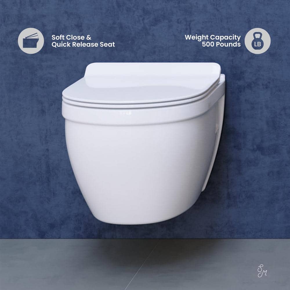Ivy Glossy White Wall-Hung Elongated Toilet Bowl