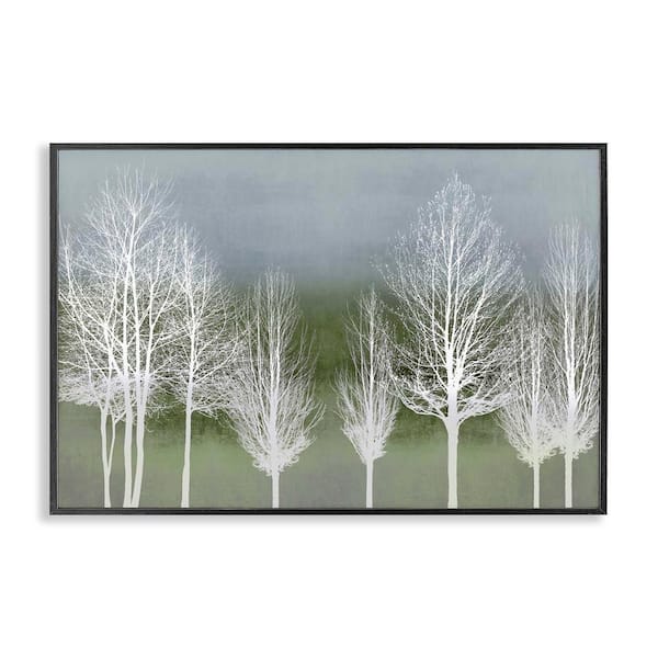 White Tree Impressions by Kate Bennett Black Framed Nature Giclee Art Print 12 in. x 18 in.