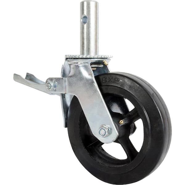 MetalTech 8-inch Heavy-Duty Scaffolding Caster Wheel with Double-Lock Locking Pedal for Metaltech Scaffolding