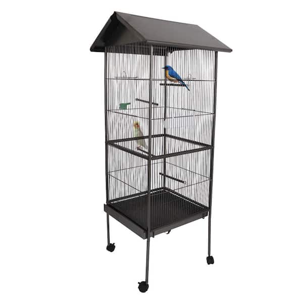 Amucolo Bird Cage for Parakeets Cockatiels Parrot Green Cheek Conures Pigeons Lovebird with Rolling Stand