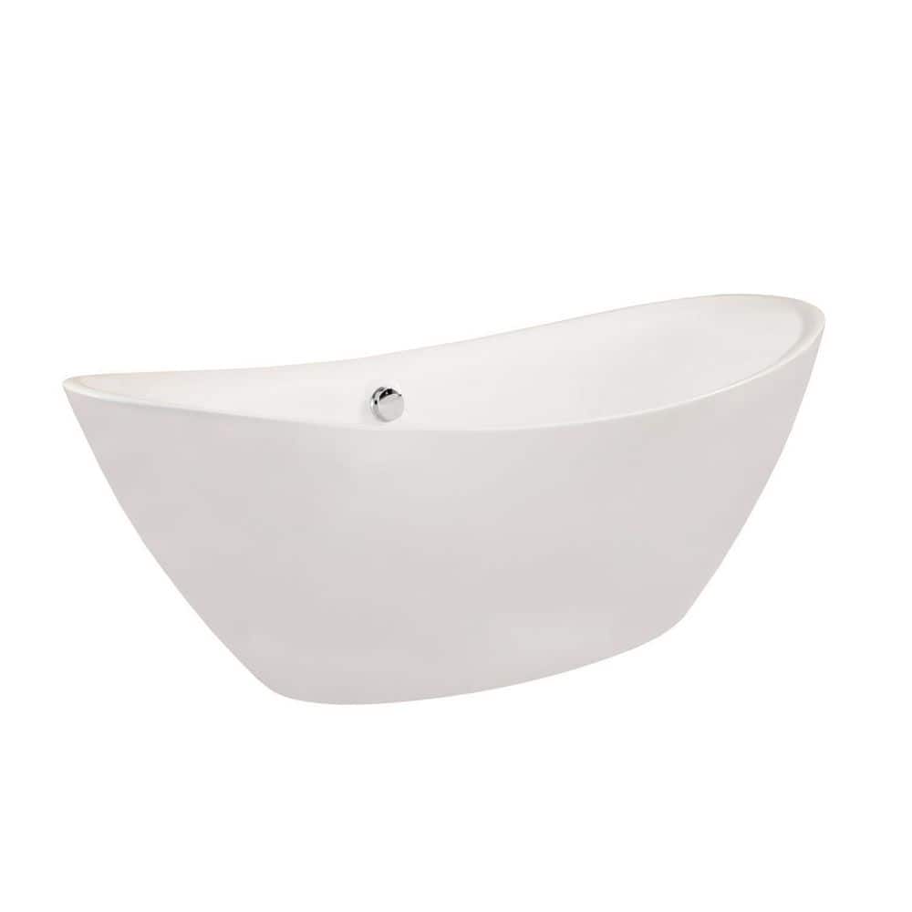 Allegra 71'' White Acrylic Freestanding Soaking Bathtub