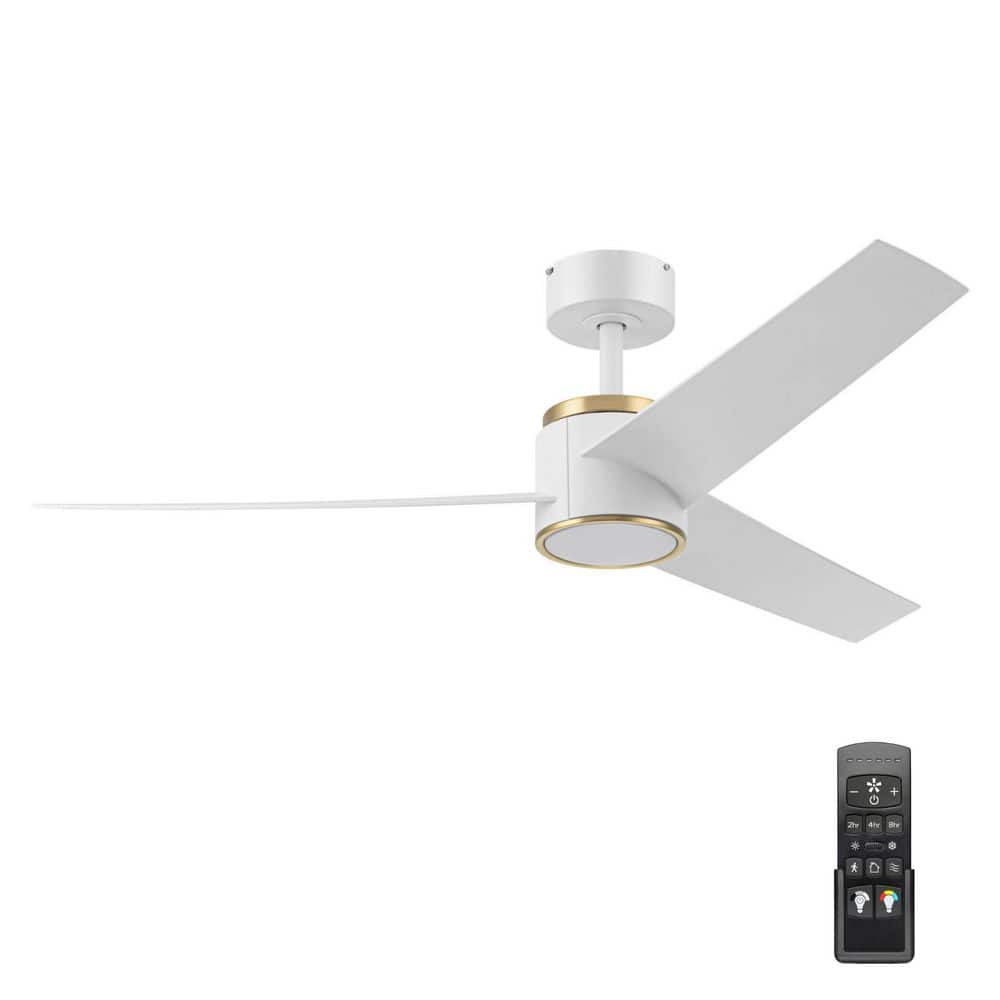 Altan 52 in. White and Brushed Gold Adjustable LED Light Indoor or Covered Outdoor Ceiling Fan with Remote Control price history on PriceWatchPro