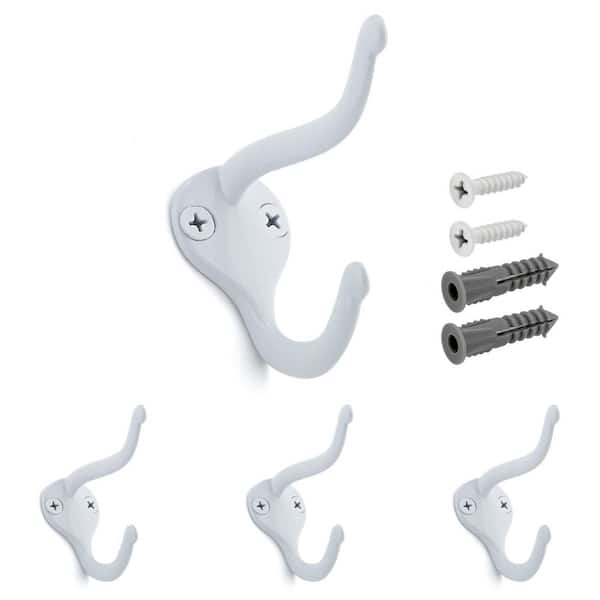 Richelieu Hardware 2 in. (50 mm) White Utility Wall Mount Hook (4-Pack)
