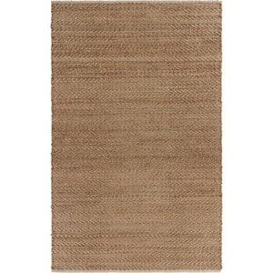 Natural Jute Chevron Indoor Area Rug LR03379 5 ft. x 7 ft 9 in. Tan