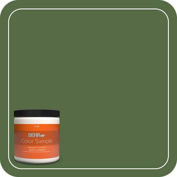 BEHR PREMIUM PLUS 8 oz. #430D-7 Pacific Pine Flat Interior/Exterior Paint & Primer Color Sample