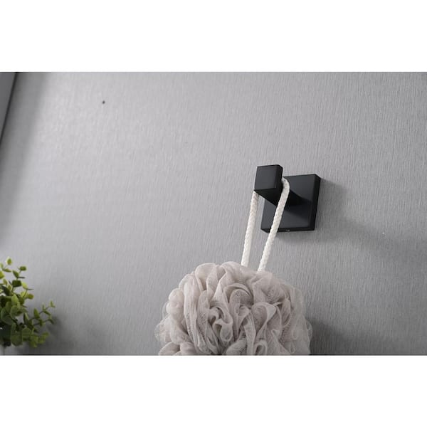 6-Piece Bath Hardware Set with Mounting Hardware in Matte Black