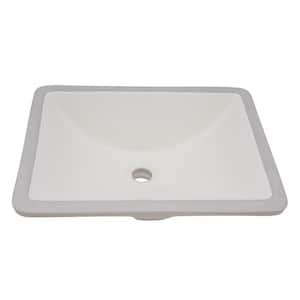 Krona 18 in. x 13 in . Rounded Corners Undermount Bathroom Sink in Biscuit Rectangular Porcelain Ceramic