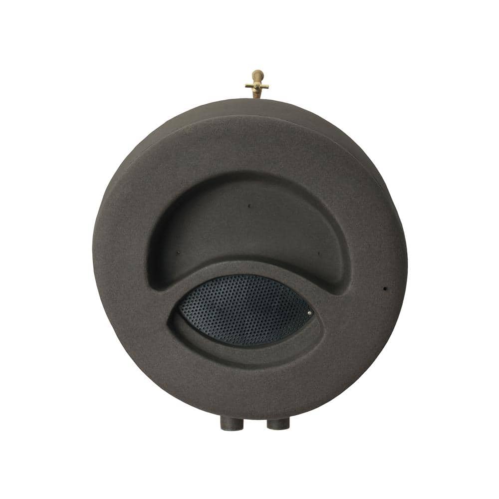 Algreen 50 Gallon Brownstone Plastic Rainwater Collection Barrel