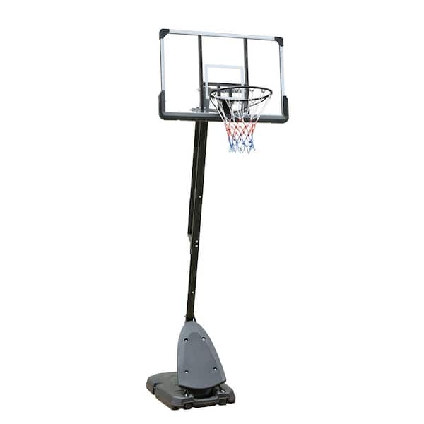 Tatayosi 7.5 to 10 ft. Portable Height Adjustable Basketball Hoop Basketball System with 44 in. Backboard, Stable Base and Wheels