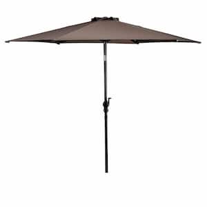 9 ft. Steel Market Patio Umbrella Tilt with Crank Outdoor Yard Garden in Tan