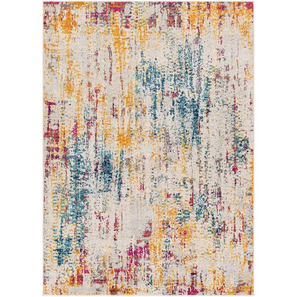 Livabliss Promise Blue 7 ft. 10 in. x 10 ft. Abstract Area Rug