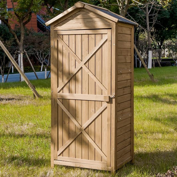 Wateday 2.1 ft. W x 1.5 ft. D Outdoor Wood Shed with Lockable Doors (3.15 sq. ft. )