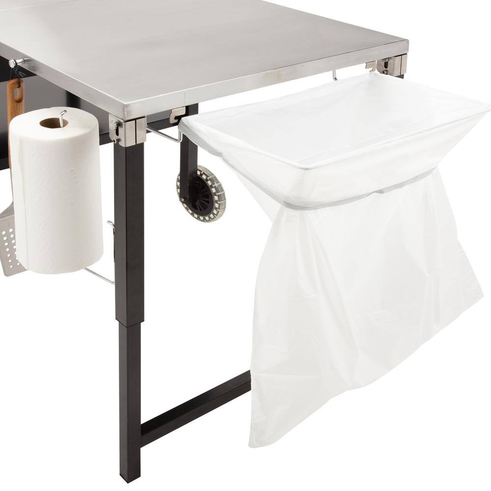 Cuisinart Black and Stainless Steel Outdoor Prep Table with Wheels