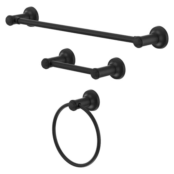 Briscoe 3-Piece Bath Hardware Set with Mounting Hardware in Spot Defense Matte Black