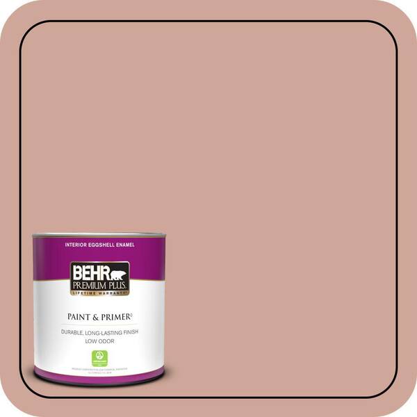 BEHR PREMIUM PLUS 1 qt. #PPU2-08 Pink Ginger Eggshell Enamel Low Odor Interior Paint & Primer