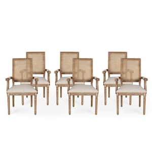 Aisenbrey Beige and Natural Upholstered Dining Chair (Set of 6)