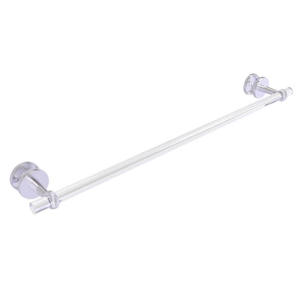 Allied Brass Clearview  30 in. Shower Door Handle in Satin Chrome with Twisted Accents (1-Pair)