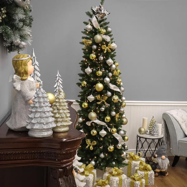 Bethlehem Lights 7' Snow-Kissed Slim Tree with 3-in-1 LEDs