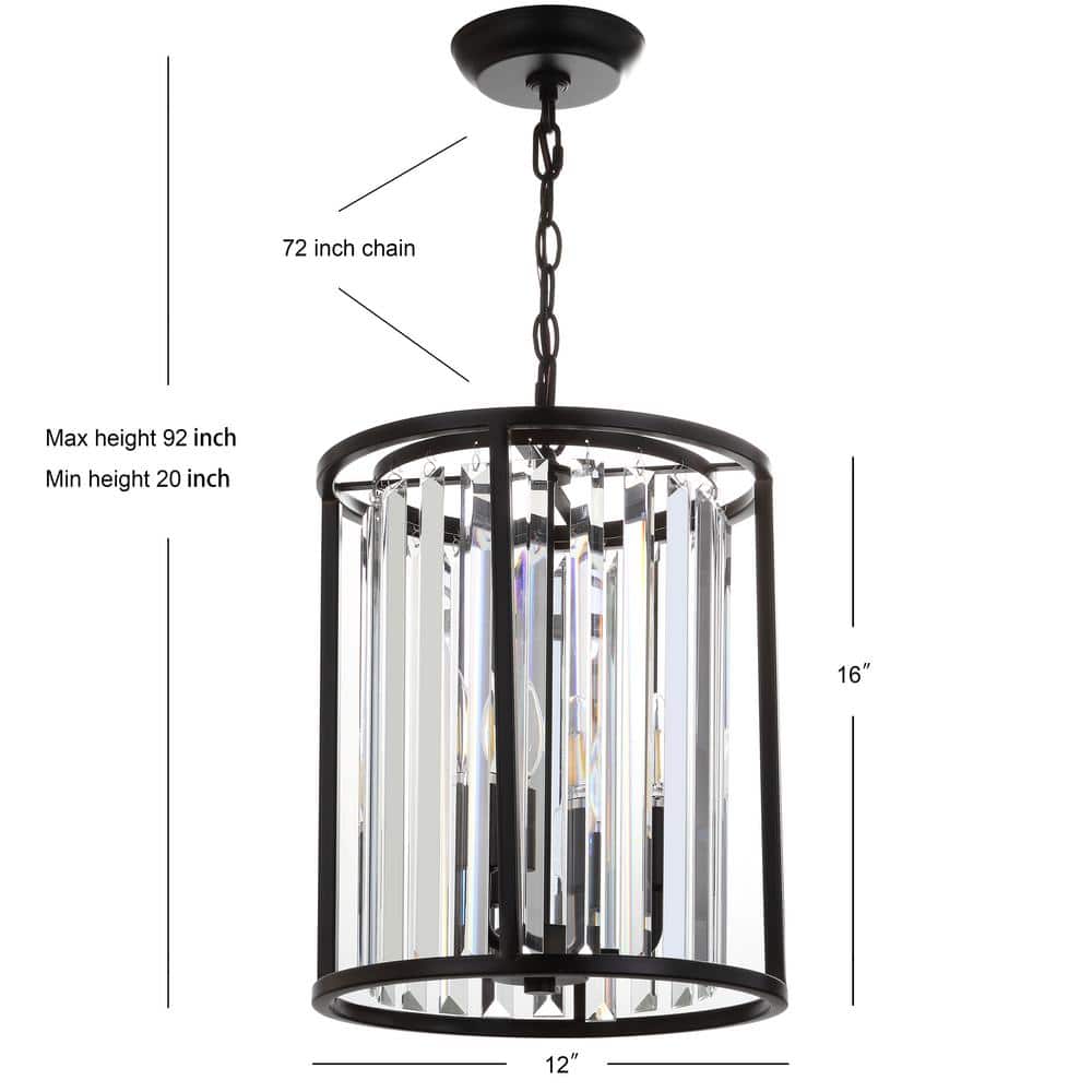 Bevin 16" Oil Rubbed Bronze Cylinder Crystal LED Pendant