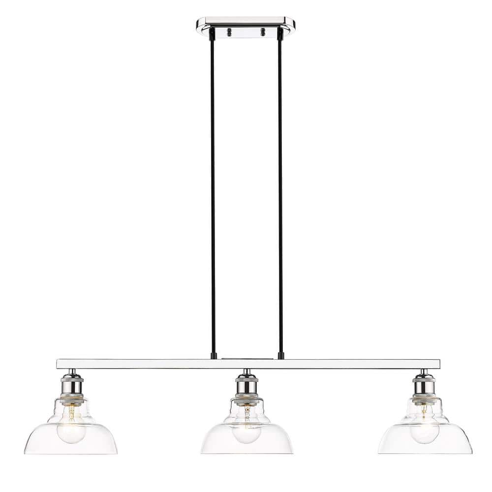 Carver Chrome Linear Pendant with Clear Glass - Modern Indoor/Outdoor Lighting