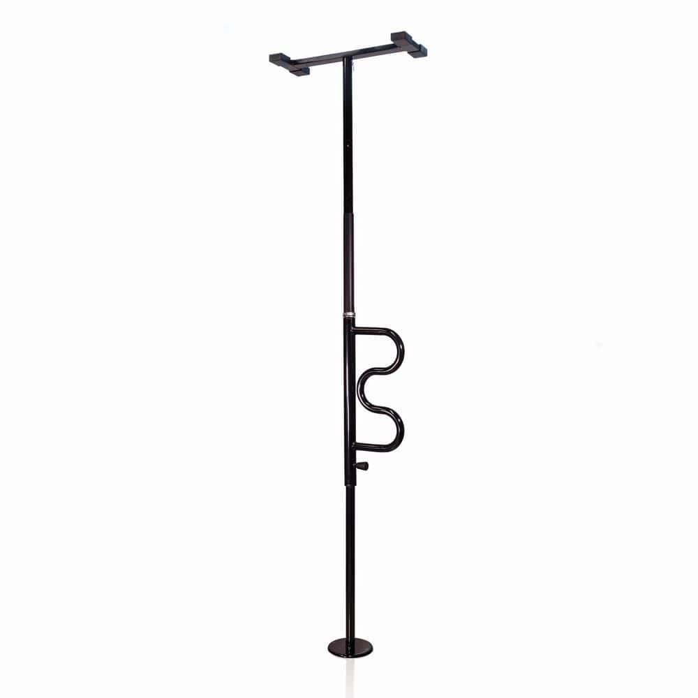 Stander Adjustable Floor to Ceiling Security Pole and Curve Grab Bar in  Black 1100-B The Home Depot