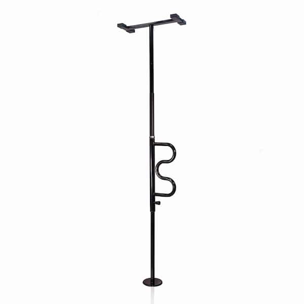 Stander Adjustable Floor to Ceiling Security Pole and Curve Grab Bar in Black