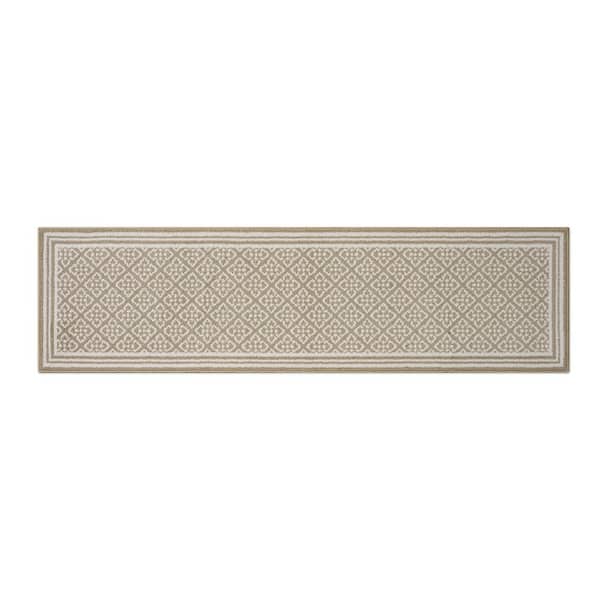 Laura Ashley Isla 2-Tone Berber/Ivory 2 ft. x 8 ft. Tufted Geometric Polypropylene Area Rug