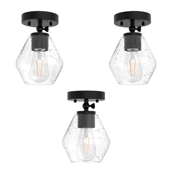 21 in. 3-Pack Clear Pear-Shaped Bubble Novelty 8 in. Glass Shades for Distinctive Lighting Vanity Shade