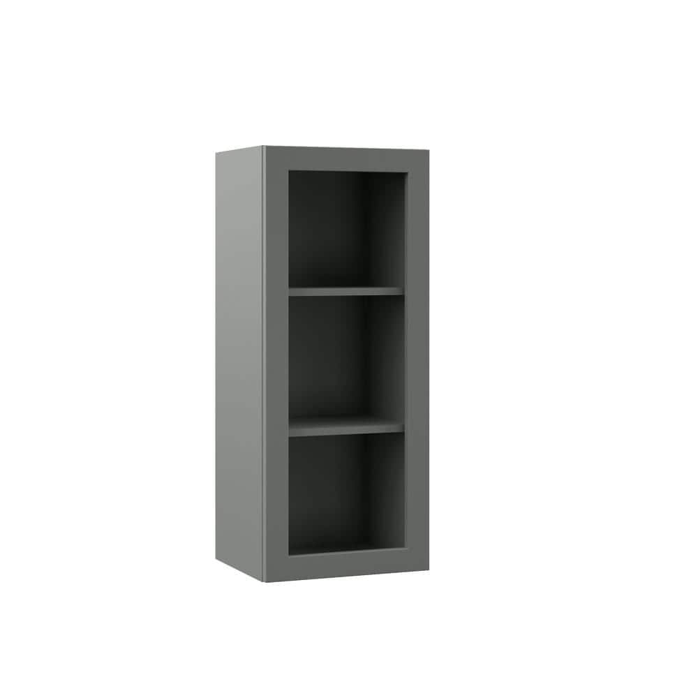 Designer Series Melvern 15 in. W x 12 in. D x 36 in. H Assembled Shaker Open Shelf Wall Kitchen Cabinet in Storm Gray price history on PriceWatchPro