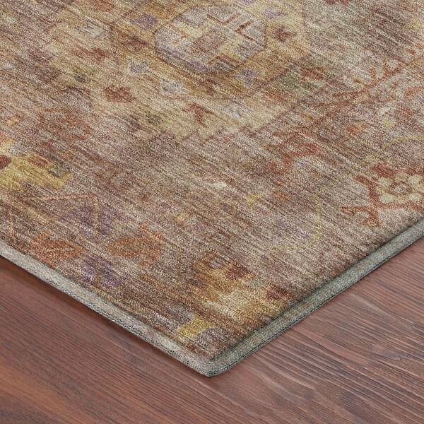 Mayfield Premium Machine Washable Abstract AMF2227 Khaki 10 ft. x 14 ft. Area Rug