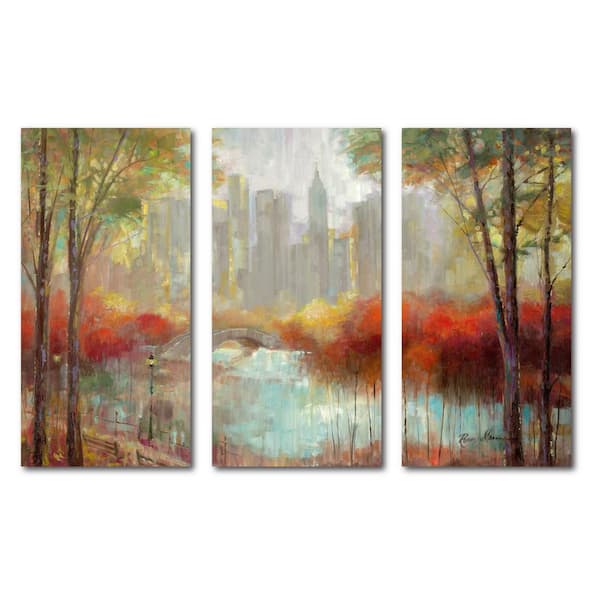Unbranded 3-24 in. x 36 in. panels "City Canvas" 3 Multi-Panel Gallery-Wrapped Printed Canvas Wall Art