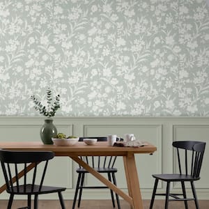 Rye Sage Green Non-Woven Paste the Wall Removable Wallpaper