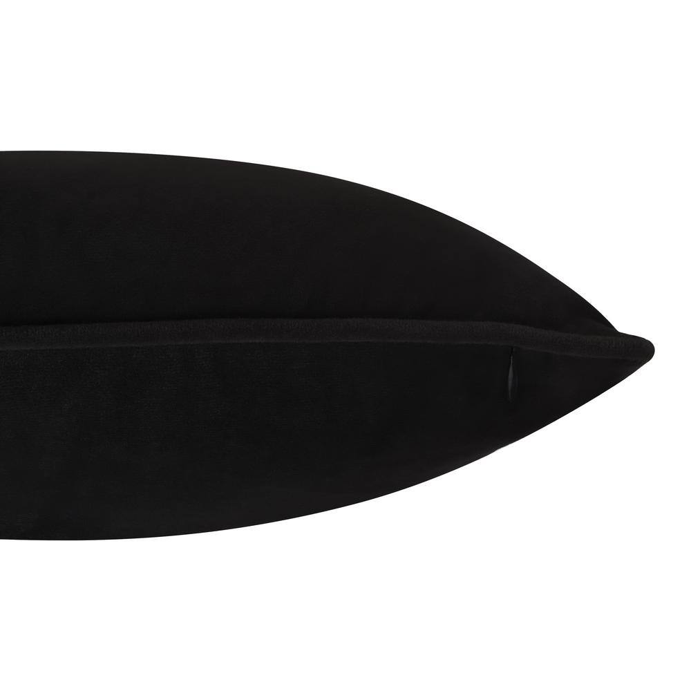Luxurious Black Velvet Rectangular Pillow Covers Set of 2
